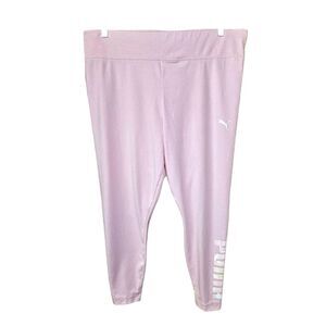 PUMA Essentials Women's Plus Size Chalk Pink Logo workout Pants 3X
